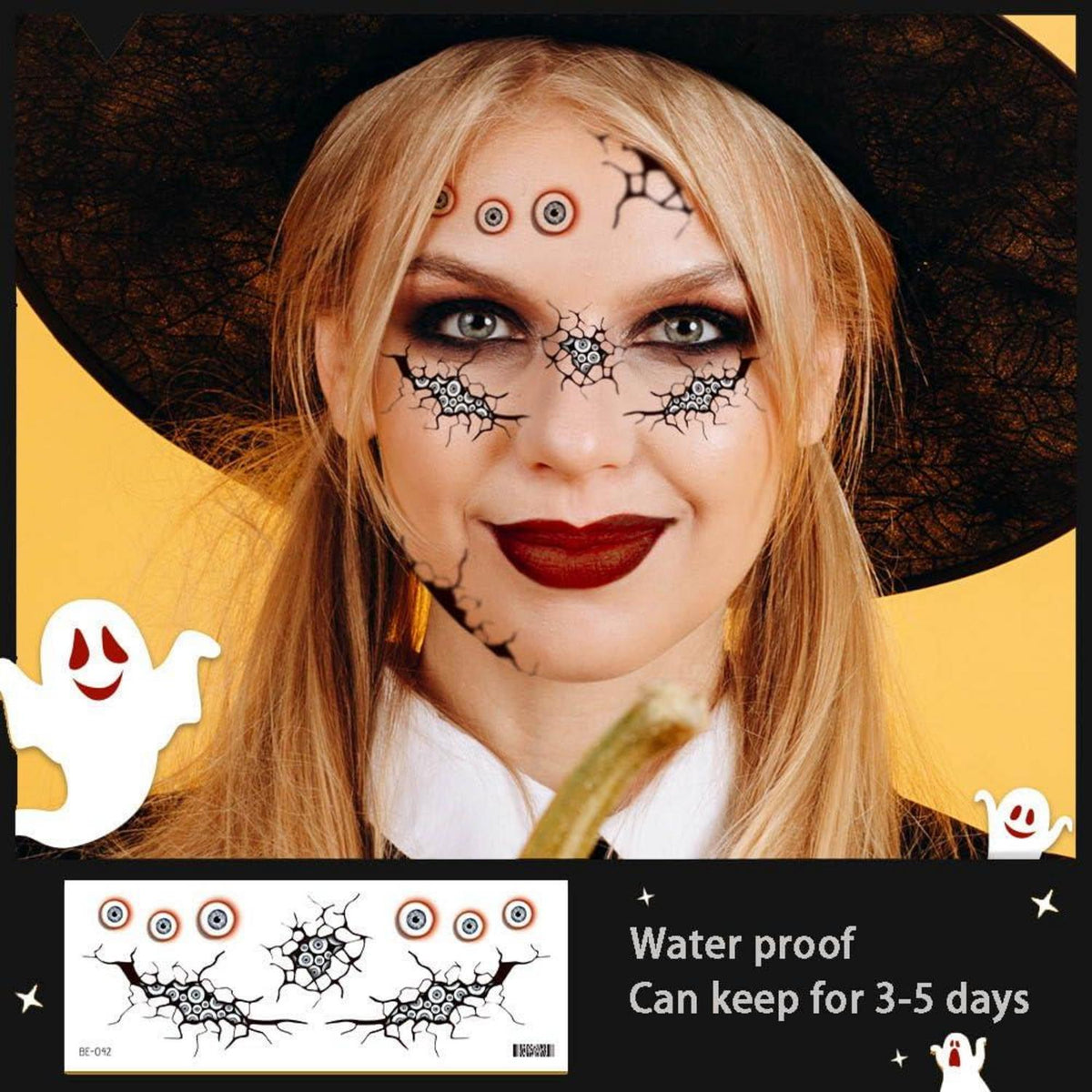 Halloween Fake Tattoos Set 260+ Temporäre Narben Tattoo 30 Blatt