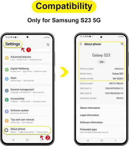 SPARIN Samsung S23 Schutzfolie Panzer Glas Kameraschutz 9H