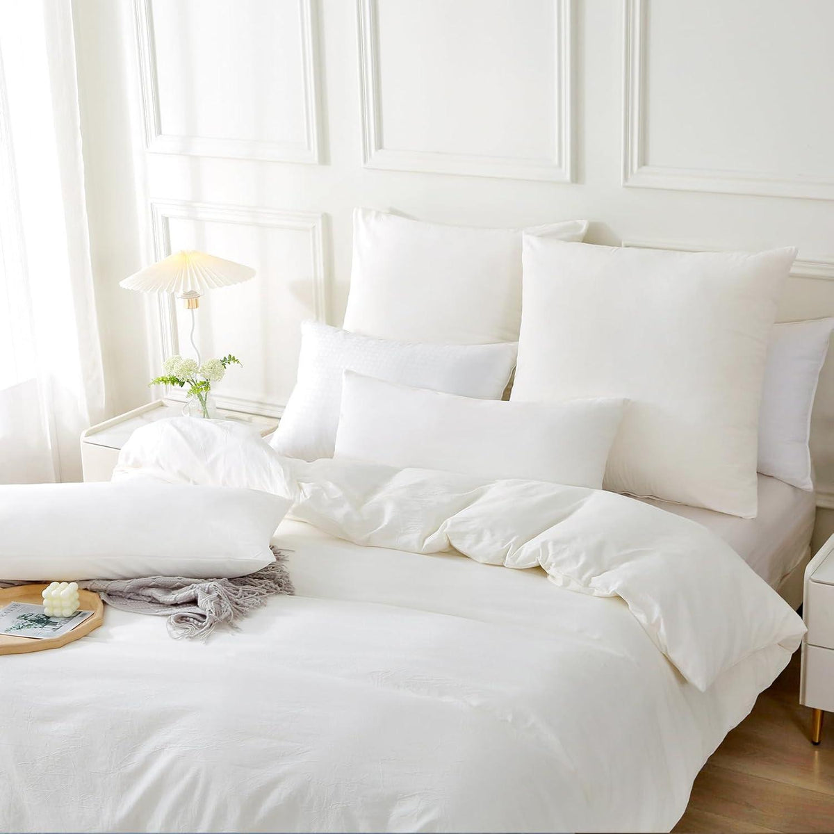 SOULFUL Bettwäsche 220x240 Baumwolle Milky White