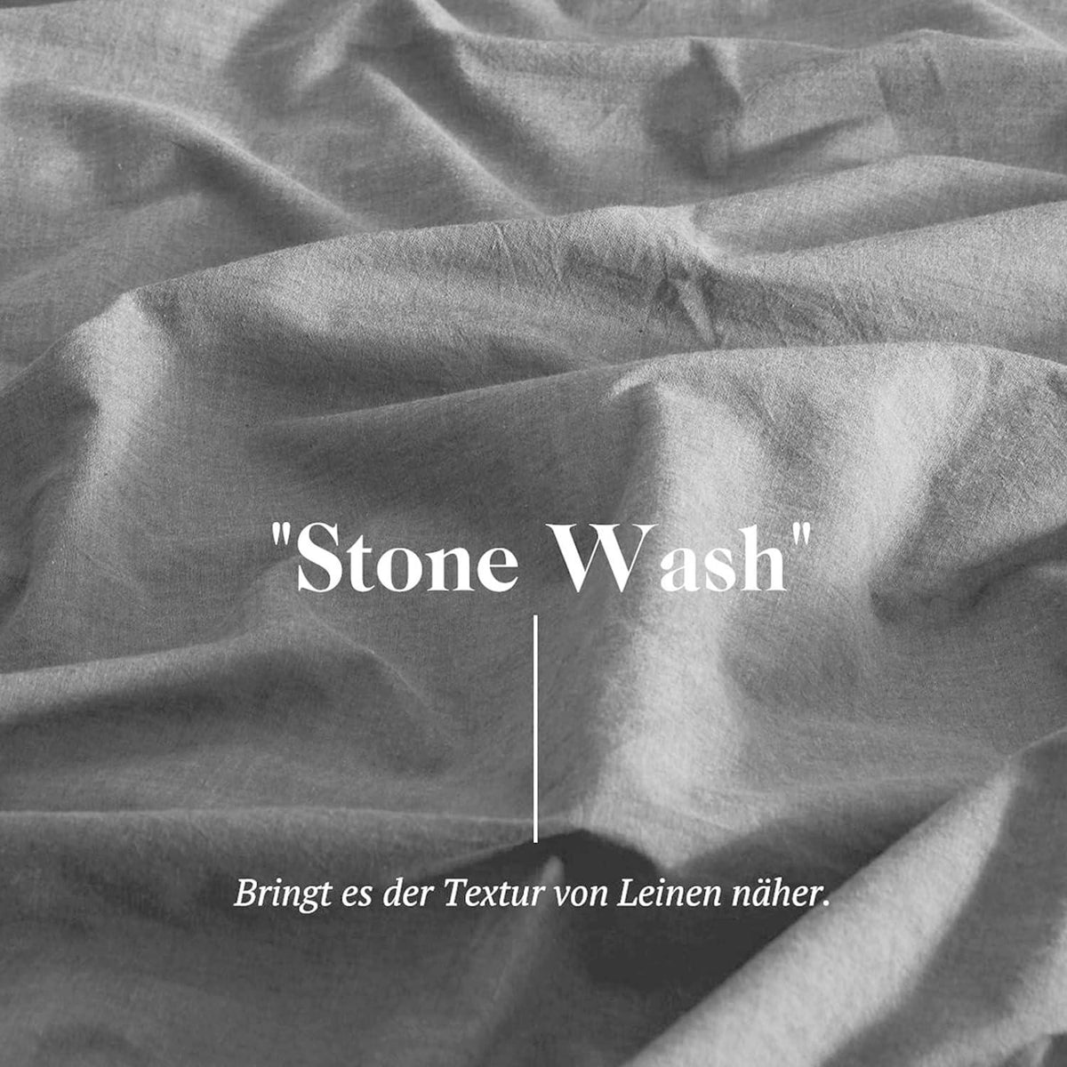 SOULFUL Bettwäsche 220x240 Baumwolle 3tlg. Rauchgrau Stone Washed