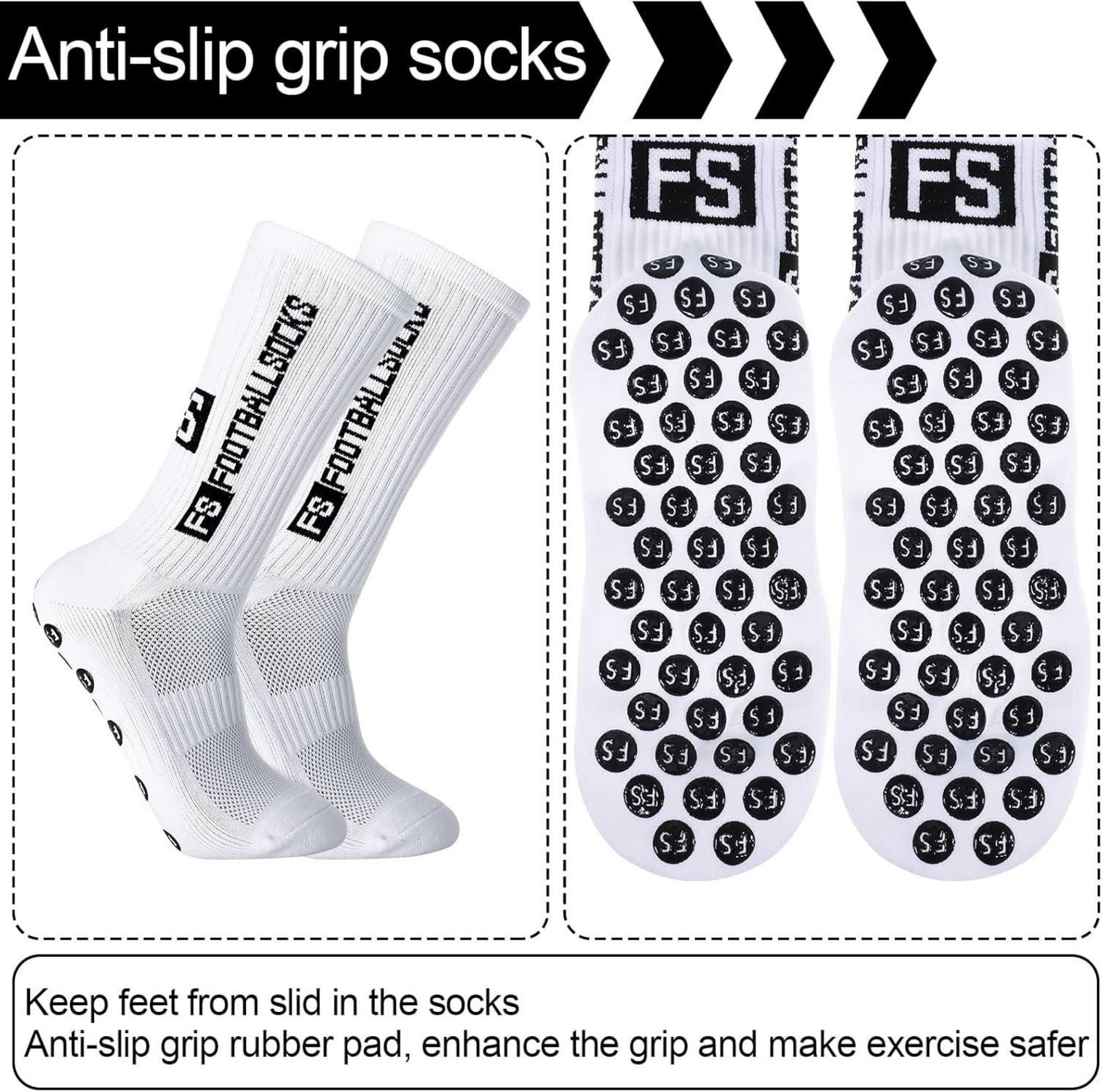 5er Pack Fußballsocken für Herren Damen, Anti-Rutsch Sportsocken