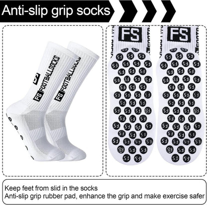 5er Pack Fußballsocken für Herren Damen, Anti-Rutsch Sportsocken