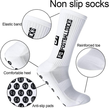 5 Paare Apricitie Fußball Anti-Rutsch Grip Socken 39-46 Sportsocken Herren Damen
