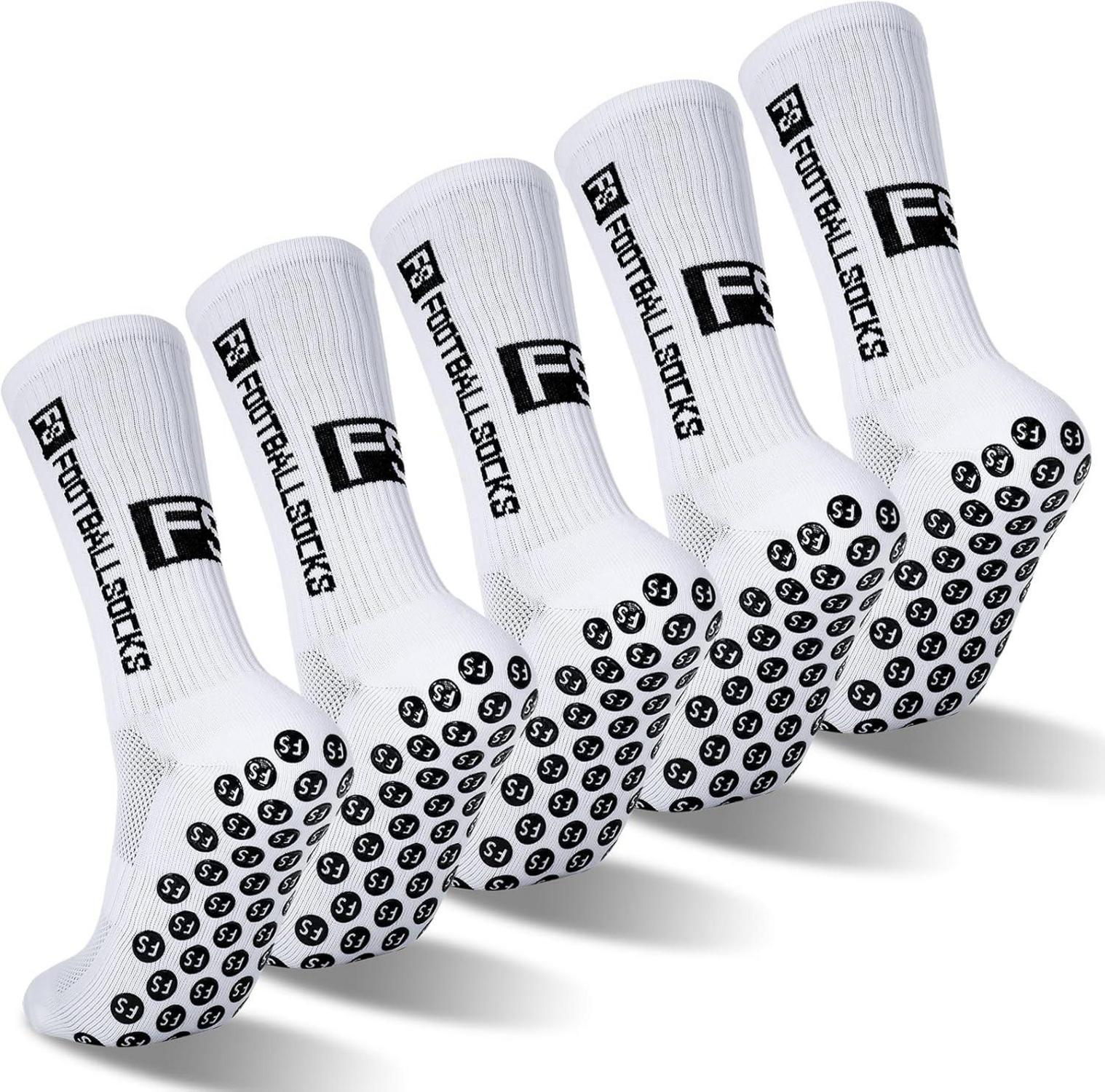 5 Paare Apricitie Fußball Anti-Rutsch Grip Socken 39-46 Sportsocken Herren Damen