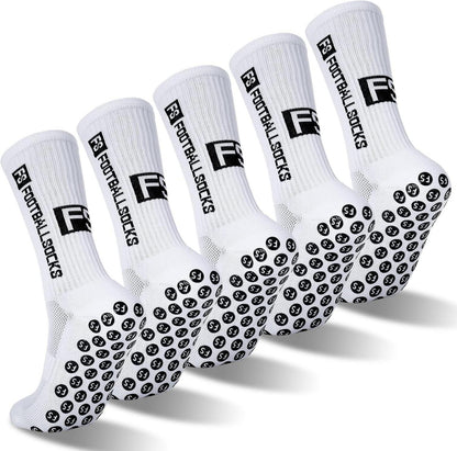 5 Paare Apricitie Fußball Anti-Rutsch Grip Socken 39-46 Sportsocken Herren Damen