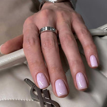 24er Set Einfarbige Eckige Nägel zum Aufkleben in Peach Rose