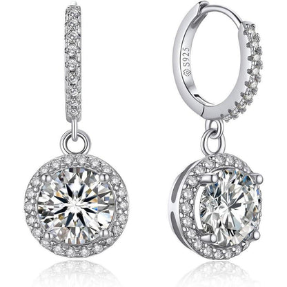 Moissanit Creolen Silber 925 Anhänger 2 Karat Diamant