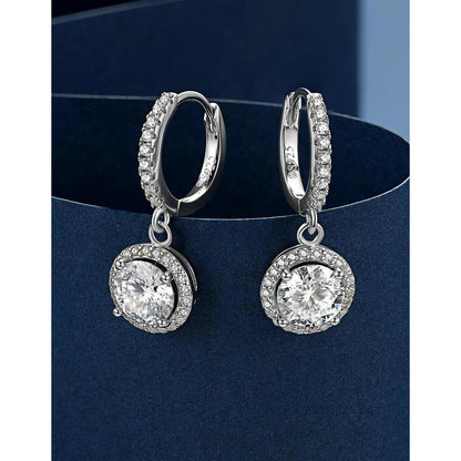 Moissanit Creolen Silber 925 Anhänger 2 Karat Diamant