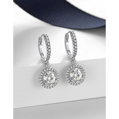 Moissanit Creolen Silber 925 Anhänger 2 Karat Diamant