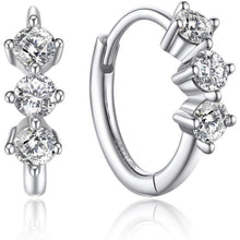 Creolen mit Moissanit Diamant Anhänger, Silber 925, Romantisches Geschenk
