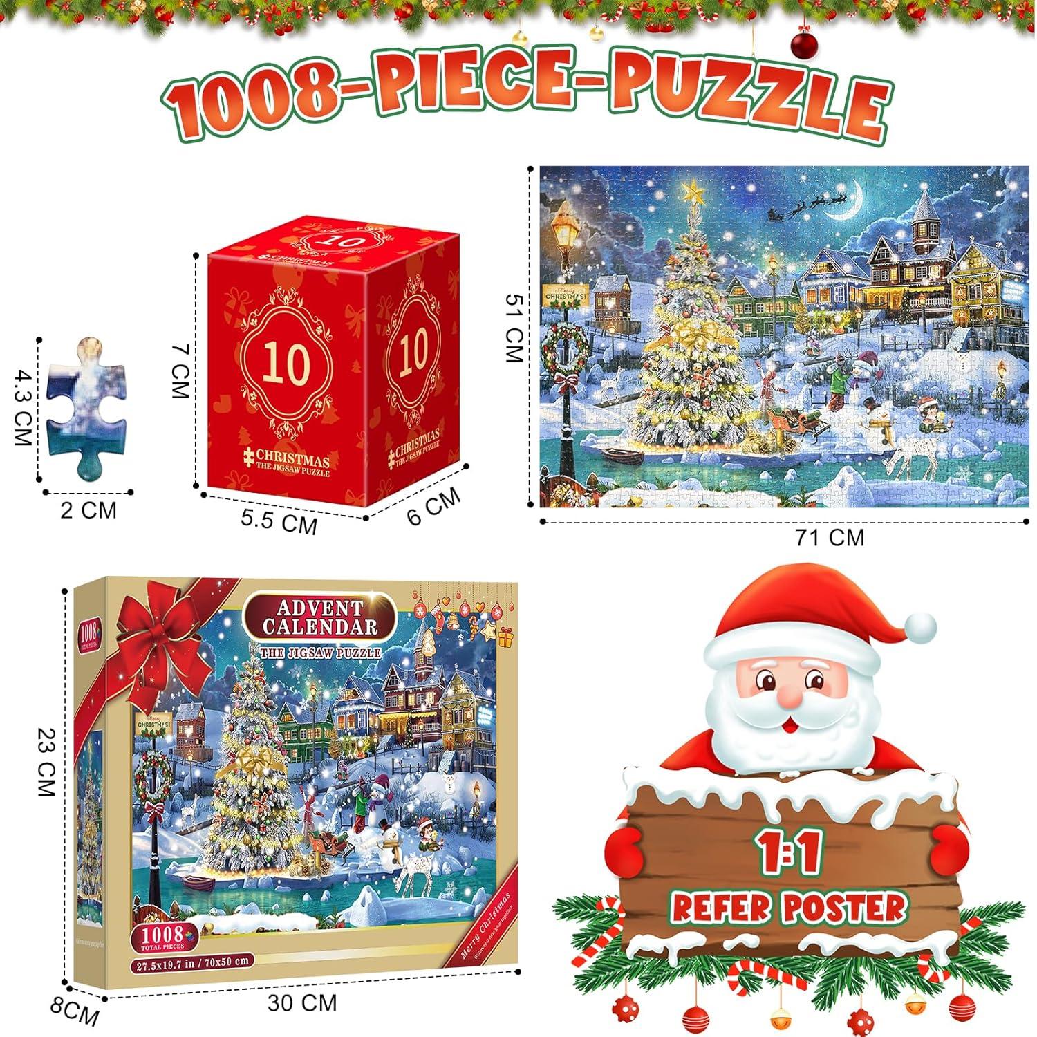 Weihnachtspuzzle 1008 Teile Erwachsene Adventskalender 2024
