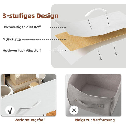 Somdot Kommode mit 7 Stoffschubladen, Weiß