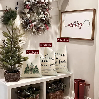 Kissenbezüge Weihnachten Leinen 40x40 4er Set Sofa Schlafzimmer