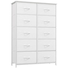 Kommode mit 10 Stoffschubladen, Weiß – Schlafzimmer Organizer