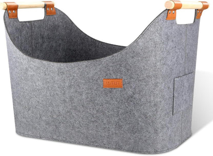 XXL Holzkorb Filztasche Kaminholz Brennholzkorb Faltbar Grau
