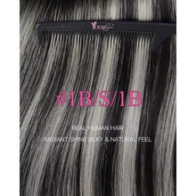 Tape-In Haarverlängerung Ombre Schwarz Silber 55cm Echthaar
