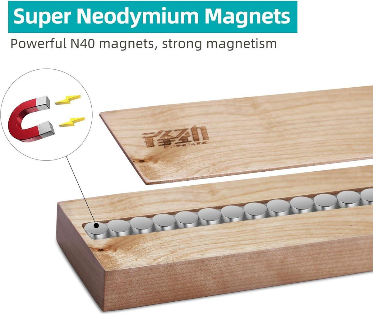 Magnetische Ahornholz Messerleiste Wandhalterung 16 Zoll