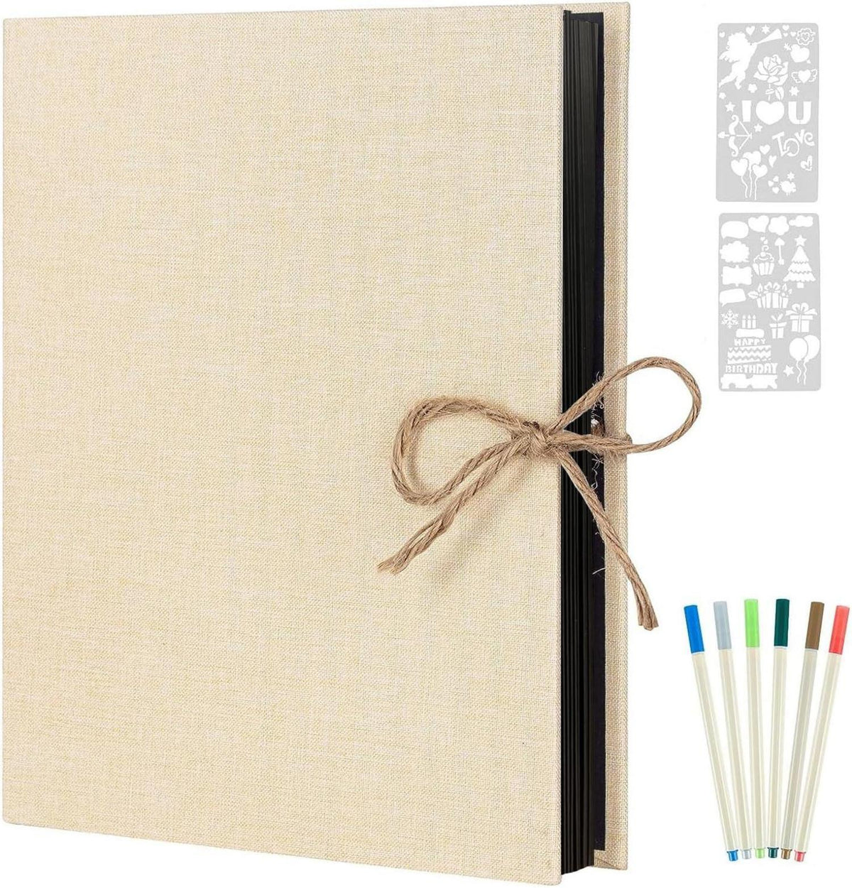 Selbstklebendes Fotoalbum Scrapbook 60 Schwarze Seiten Retro Weiss