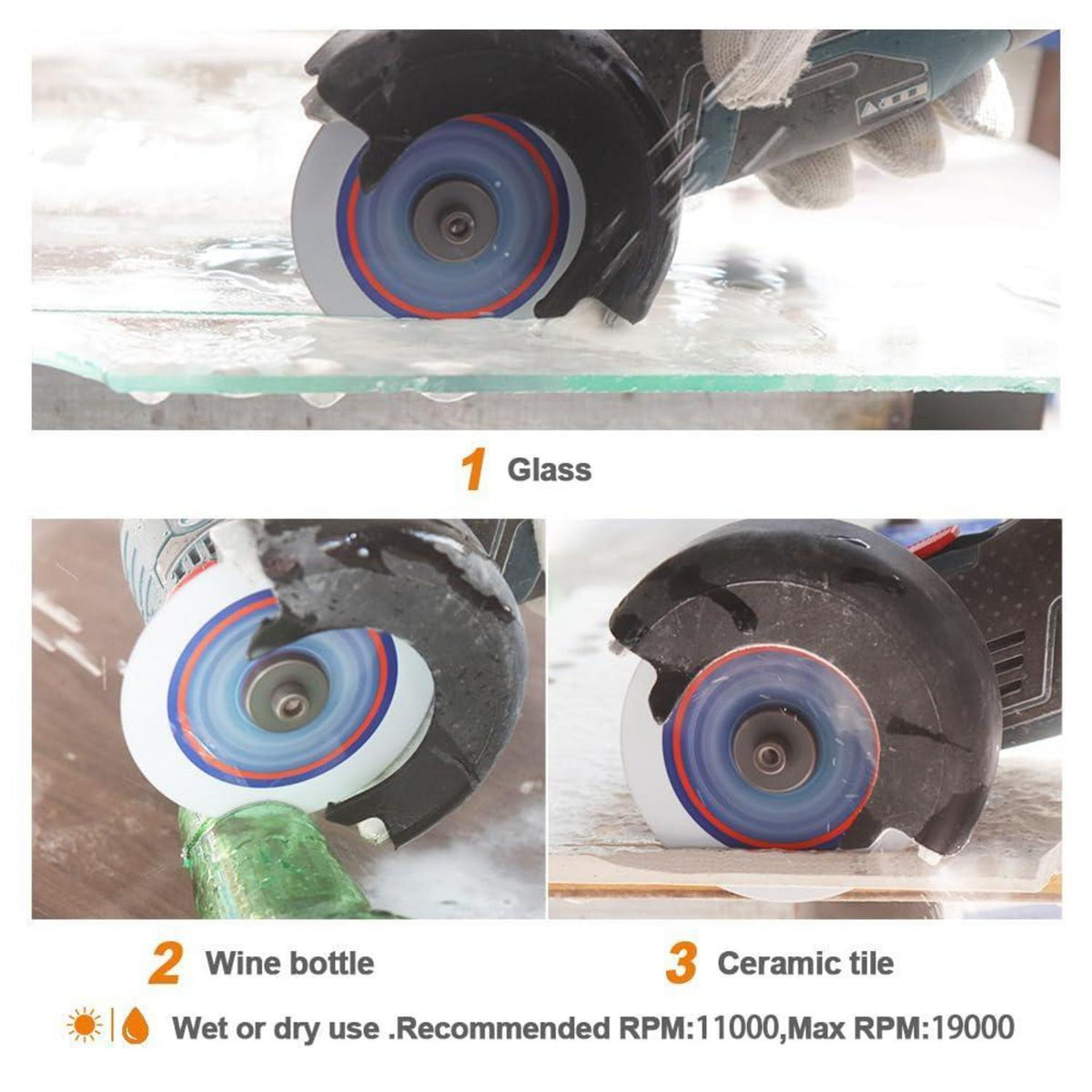 Diamant-Trennscheibe 105mm für Glas & Keramik, 10 Stück
