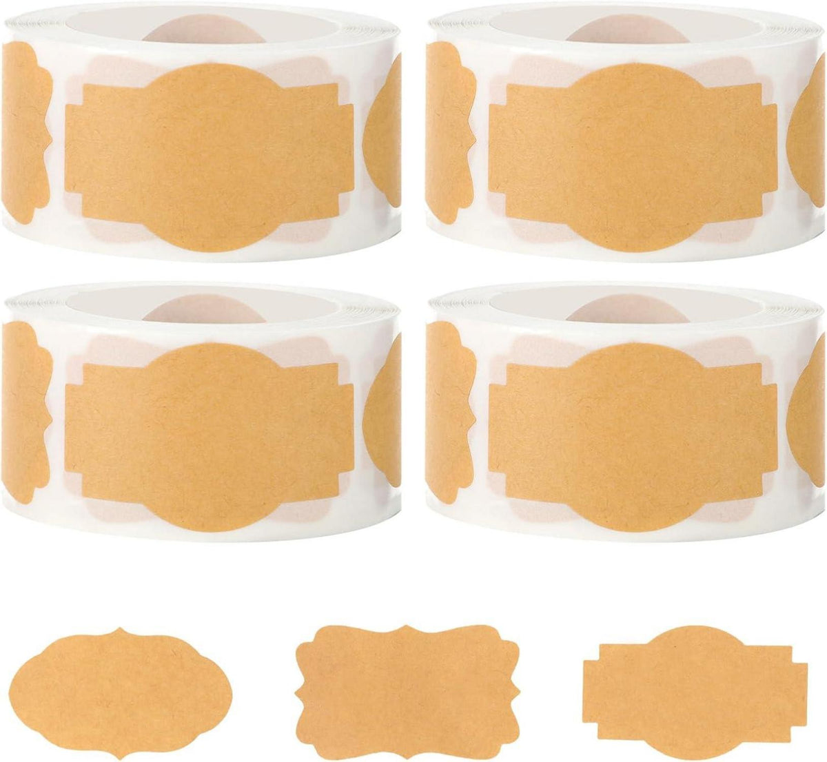 1000 Stück Selbstklebende Marmeladenetiketten Beschriftbar Kraftpapier
