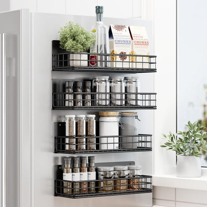 Magnetisches Gewürzregal für Kühlschrank, 4 Stück