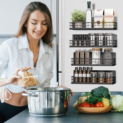 Magnetisches Gewürzregal für Kühlschrank 4 Stück Magnetisch Regal Organizer