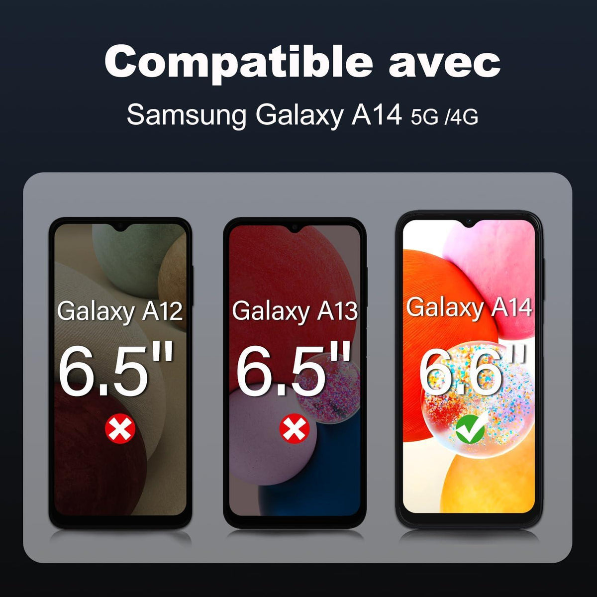 Panzerfolie Samsung Galaxy A14 5G/4G 6,6 Zoll 3er Pack