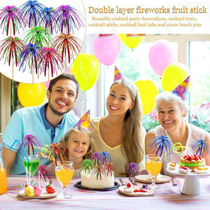 Cocktailspieße Feuerwerk 100 Stück Mehrfarbig für Party Dekoration