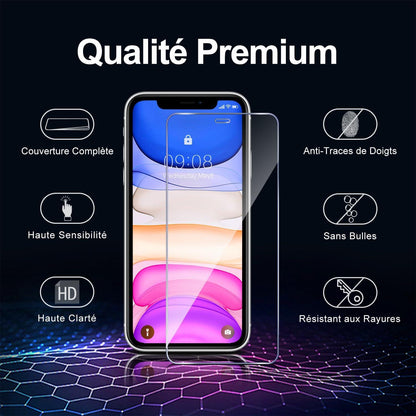Panzer Schutz Glas für iPhone 11 XR, 3 Stück, 9H Härte, Transparent
