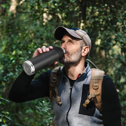 Thermoskanne 1L Edelstahl Trinkflasche Isolierkanne Kaffee Tee
