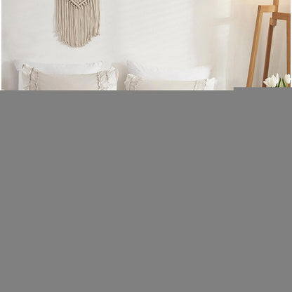 Romantische Rüschen Bettwäsche 135x200 Beige Mikrofaser Bettbezug Set