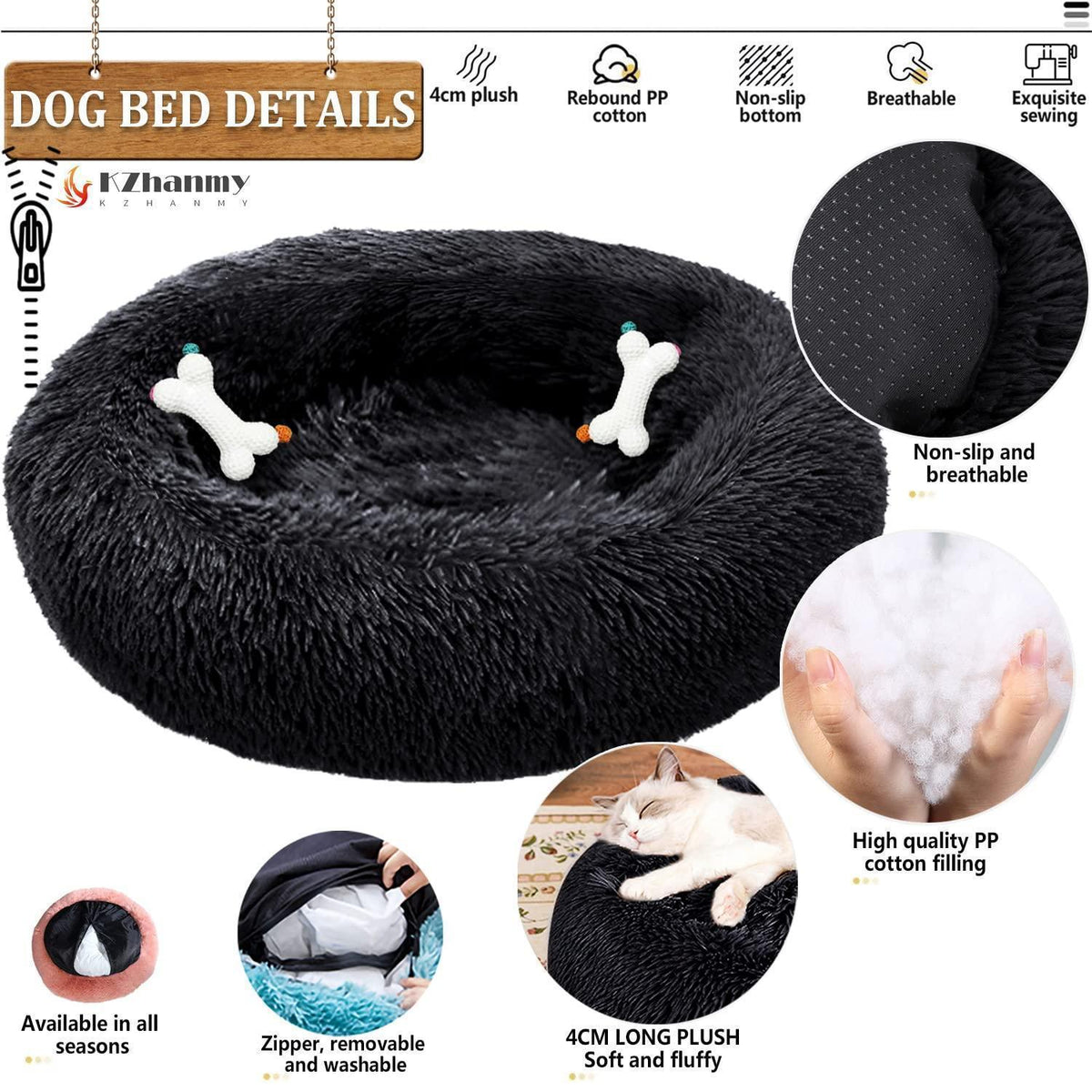 Rundes Hundebett Flauschig Donut – Bequemes Hundesofa 2XL