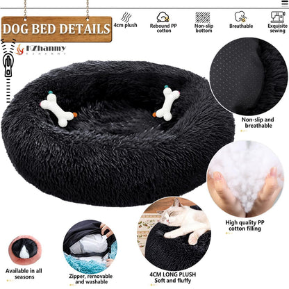 Rundes Hundebett Flauschig Donut – Bequemes Hundesofa 2XL