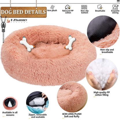 Rundes Hundebett Flauschig Donut – Bequemes Hundesofa in 12 Farben