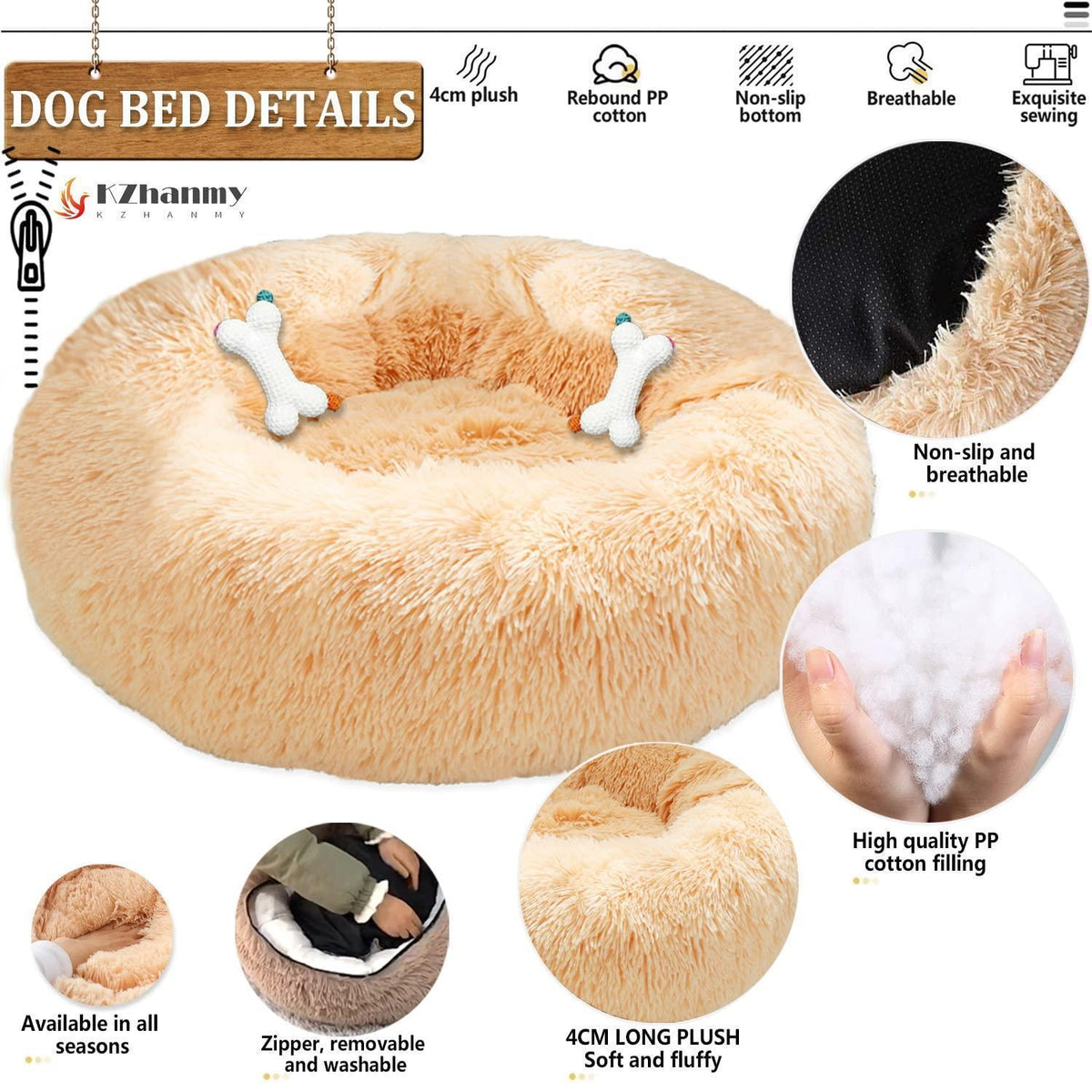Rundes Hundebett Flauschig Donut – Bequemes Hundesofa 2XL