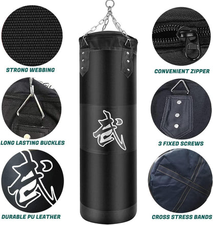 Boxsack Set Heavy Duty Punchingsäcke UNGEFÜLLT mit Hängender