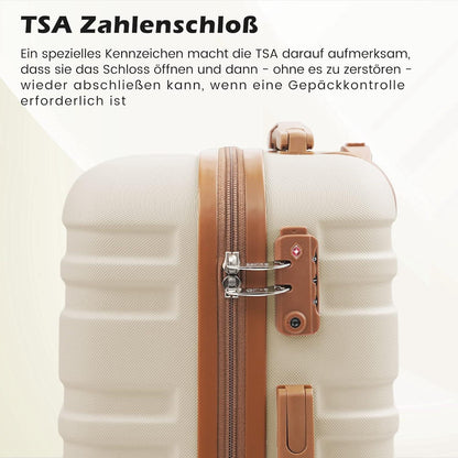 COOLIFE Koffer-Trolley Set ABS Hartschale 4 Rollen TSA-Schloss Blau/Rot