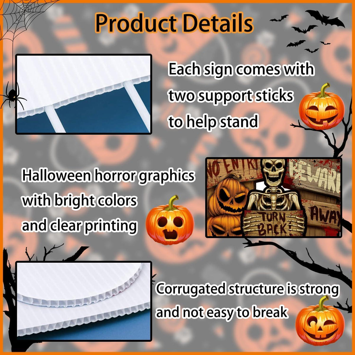 Halloween Deko Grabstein Set für Garten und Hof