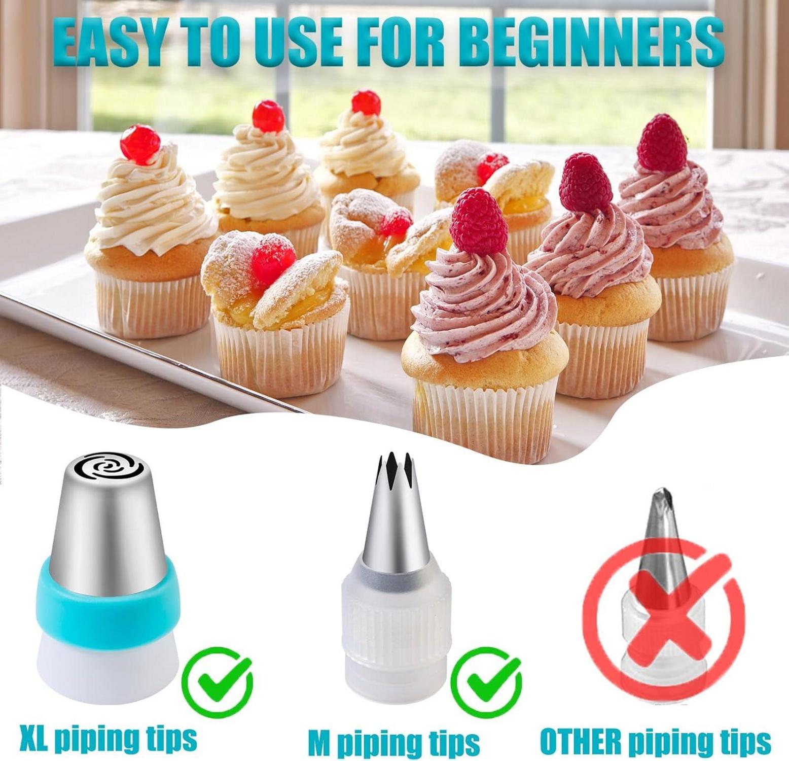 54-teiliges Spritzbeutel Set Edelstahl für Torten & Cupcakes