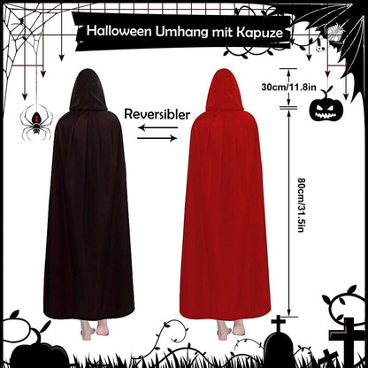 Halloween Vampir Kostüm Kinder Umhang Skelett Maske Set