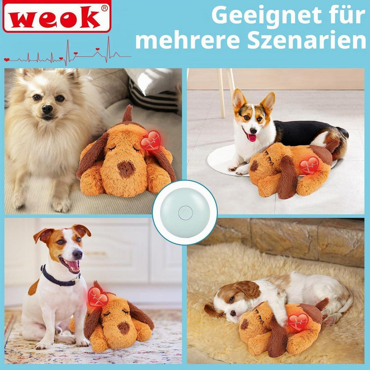 Herzschlag-Kuschelkissen für Welpen – Angstlinderung & Schlafhilfe