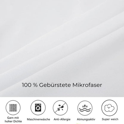 Bettwäsche Set Katzenmuster Weiß 135x200 cm - 4-teilig für Kinder