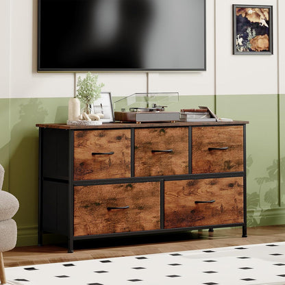 Kommode mit 5 Stoffschubladen – Schlafzimmer Organizer
