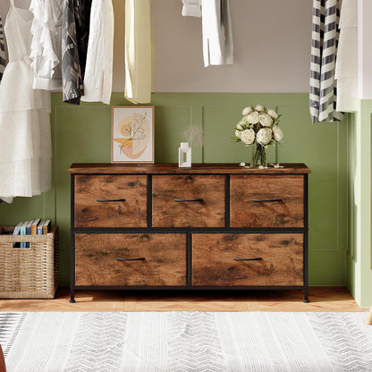 Kommode mit 5 Stoffschubladen – Schlafzimmer Organizer