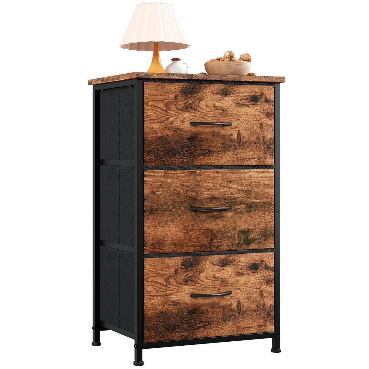 Somdot Kommode mit 3 Stoffschubladen – Schlafzimmer & Wohnzimmer