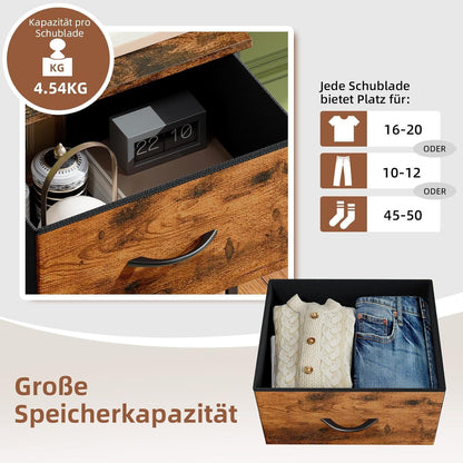 Somdot Kommode mit 3 Stoffschubladen – Schlafzimmer & Wohnzimmer