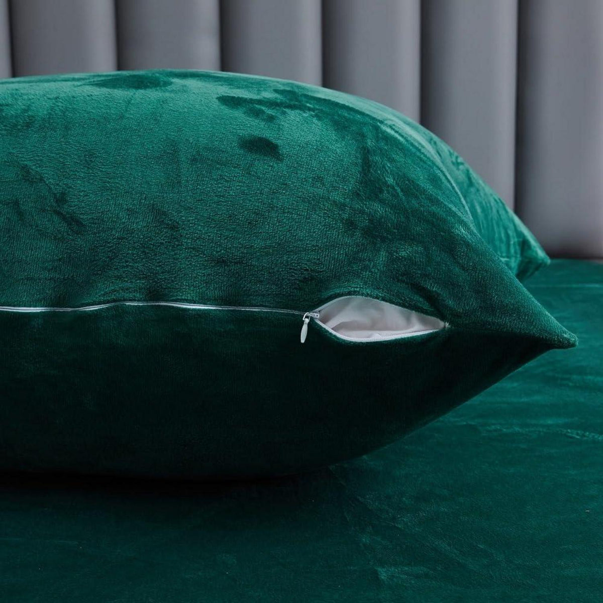 Winter Bettwäsche Fleece 135x200 cm, 4-teilig, Grün