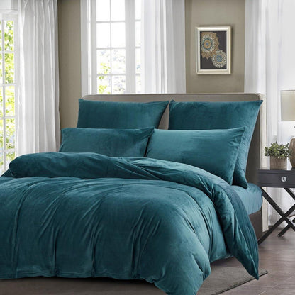 Kuschelige Coral Fleece Bettwäsche Set 135x200cm Blau