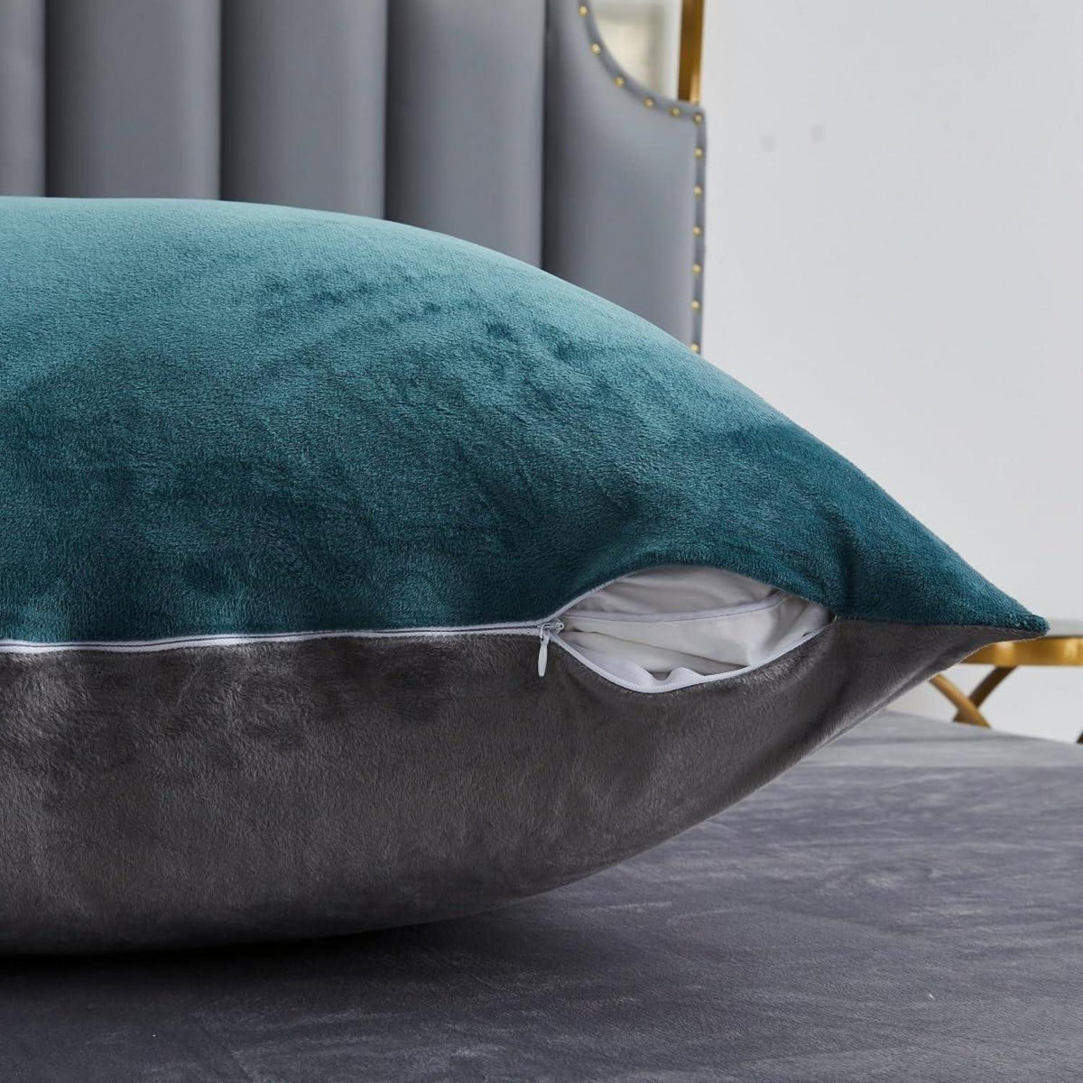 Winter Bettwäsche Fleece 200x220cm – Kuscheliges Bettwäsche-Set in Blau, Grau