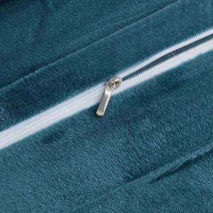 Flauschige Fleece Bettwäsche Set 220x240 Hellblau